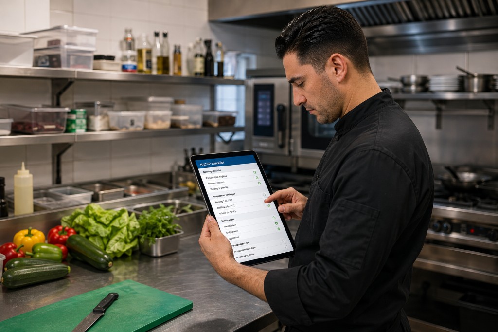HACCP lijsten voor horeca: digitale checklist op tablet in de keuken