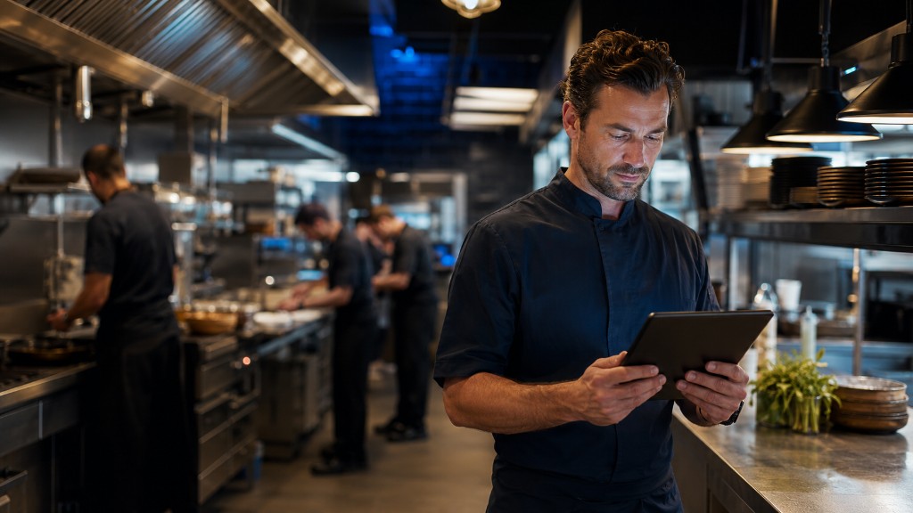 Keuken met tablet — TaskCheck voor horeca
